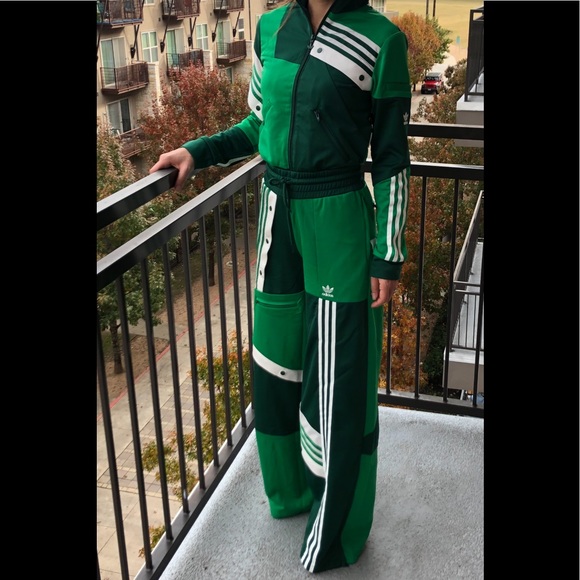 adidas originals x danielle cathari deconstructed track pants in green